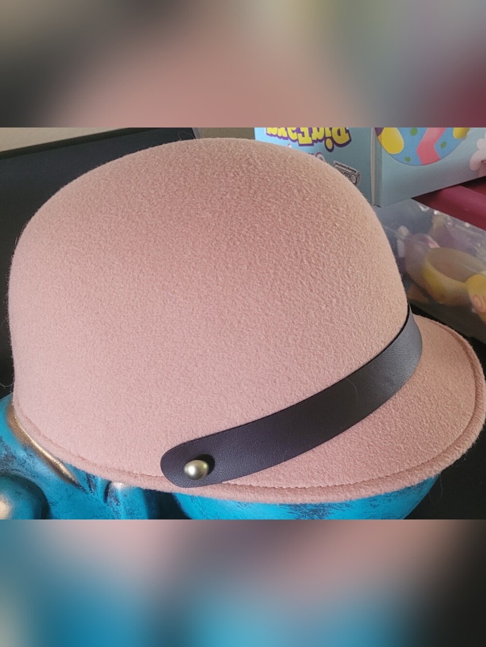 Janie and Jack Tan Felt Bowler Hat with Black Band - Picture 3 of 5